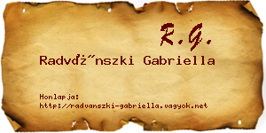 Radvánszki Gabriella névjegykártya